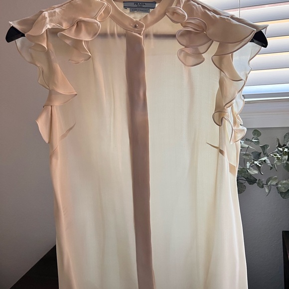 Prada 100% Silk Blouse Size 40 - Picture 2 of 8